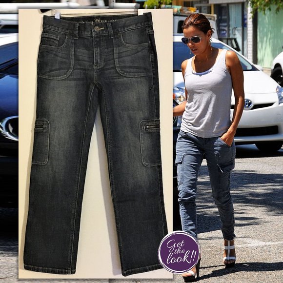 SIMPLY VERA Straight Leg Cargo Petite Jeans | 6P - Picture 1 of 15